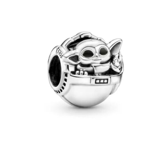 925 Silver Grogu and Crib Charm - Picture 2 of 6